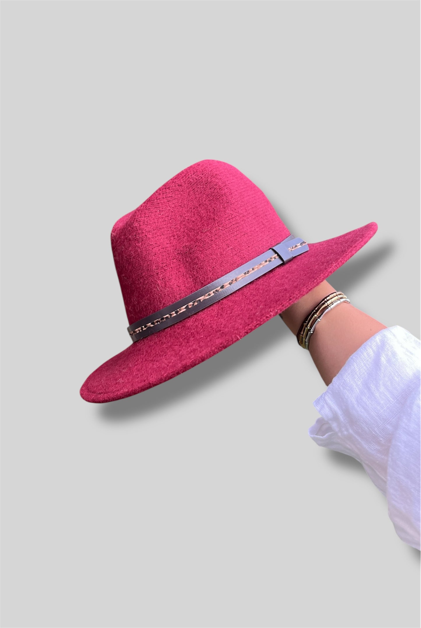 Sombrero de lana 100% Burdeos