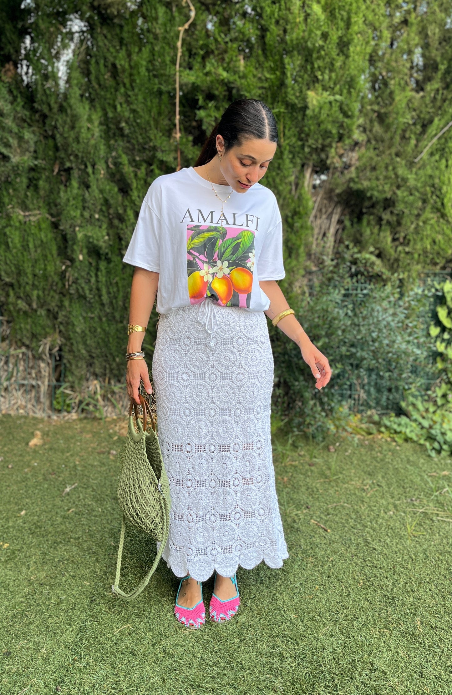 Falda blanca crochet