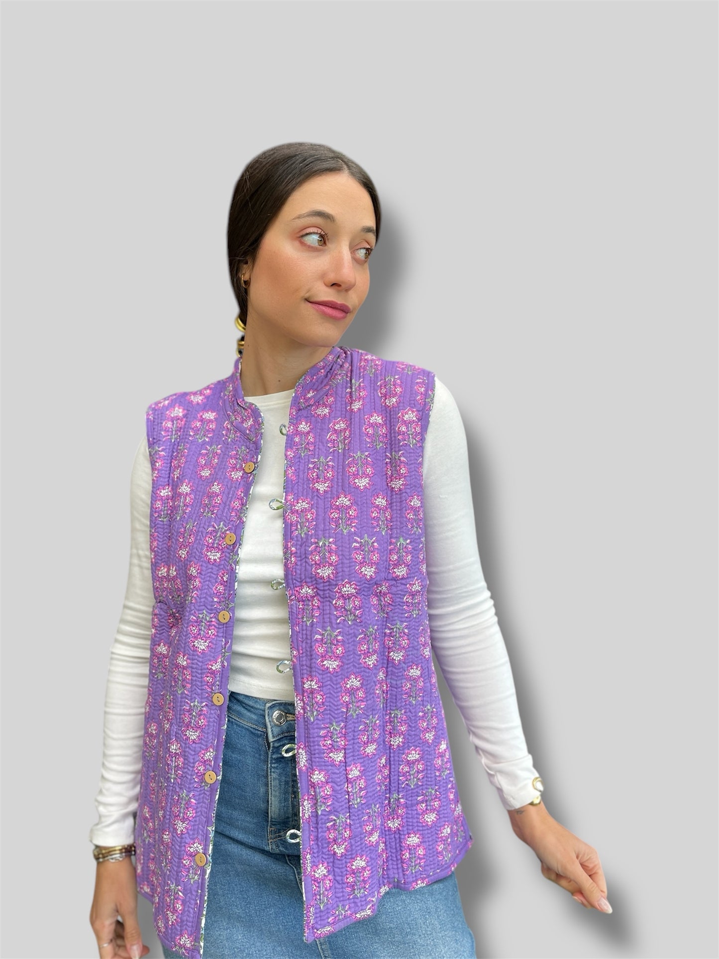 Chaleco reversible lavanda