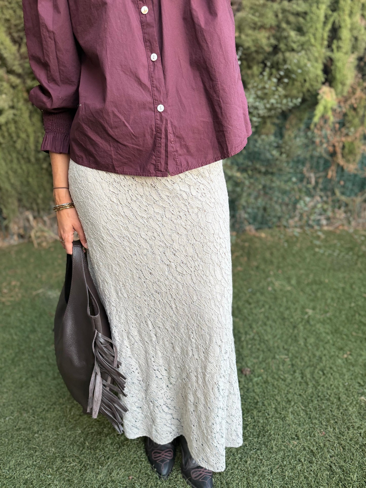 Falda encaje con lentejuelas