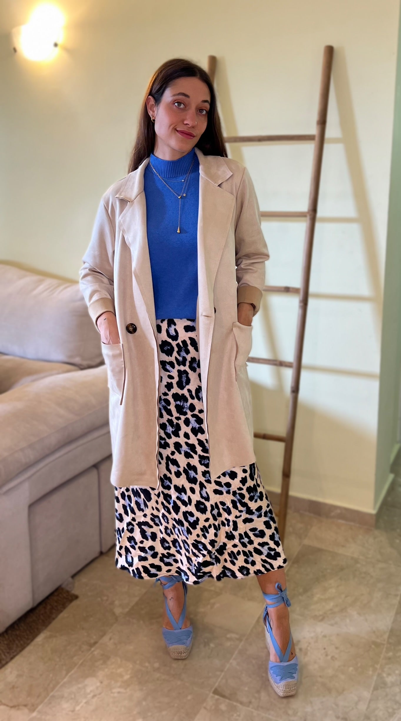Chaqueta antelina beige - Nuh Nuh
