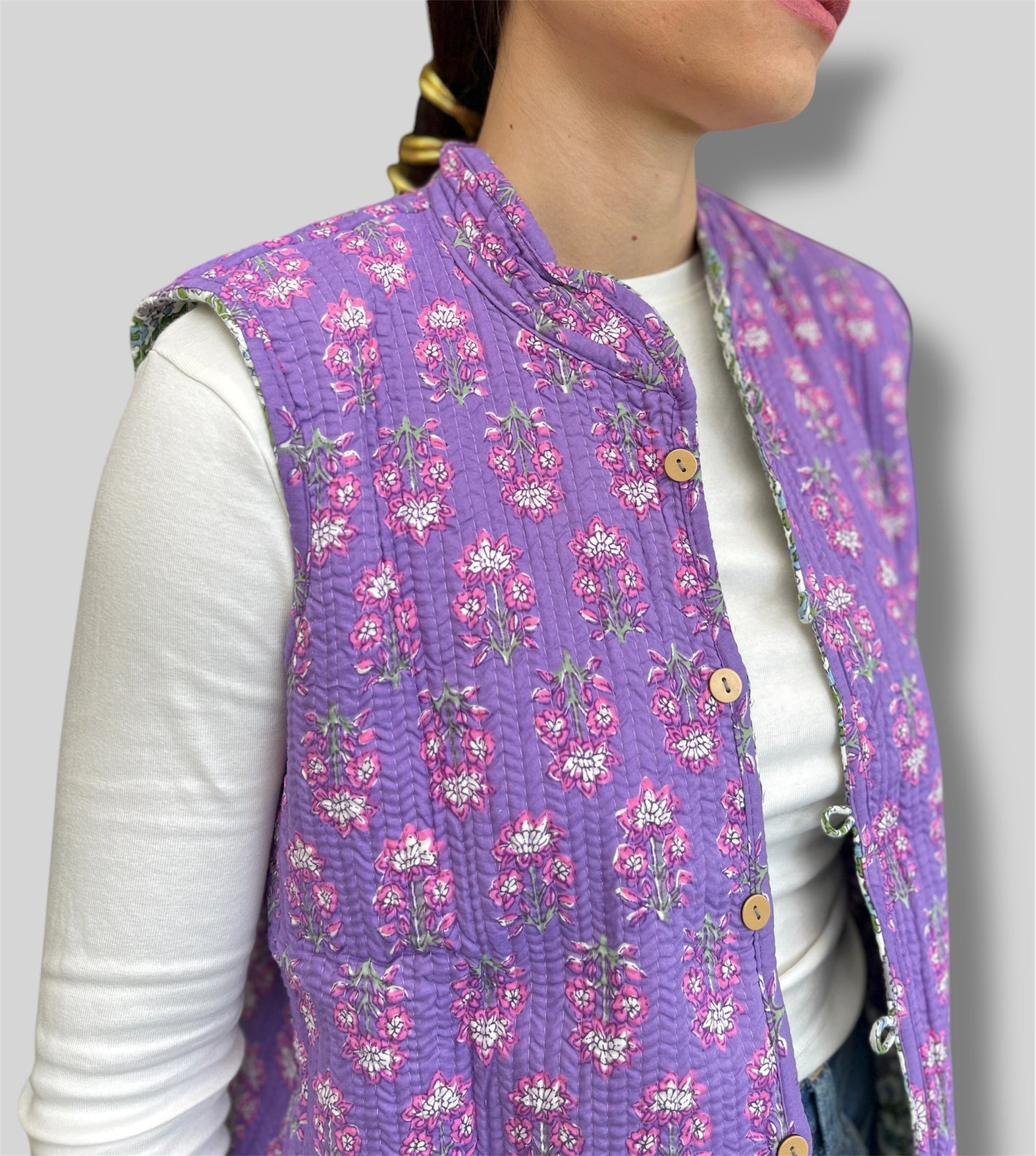 Chaleco reversible lavanda