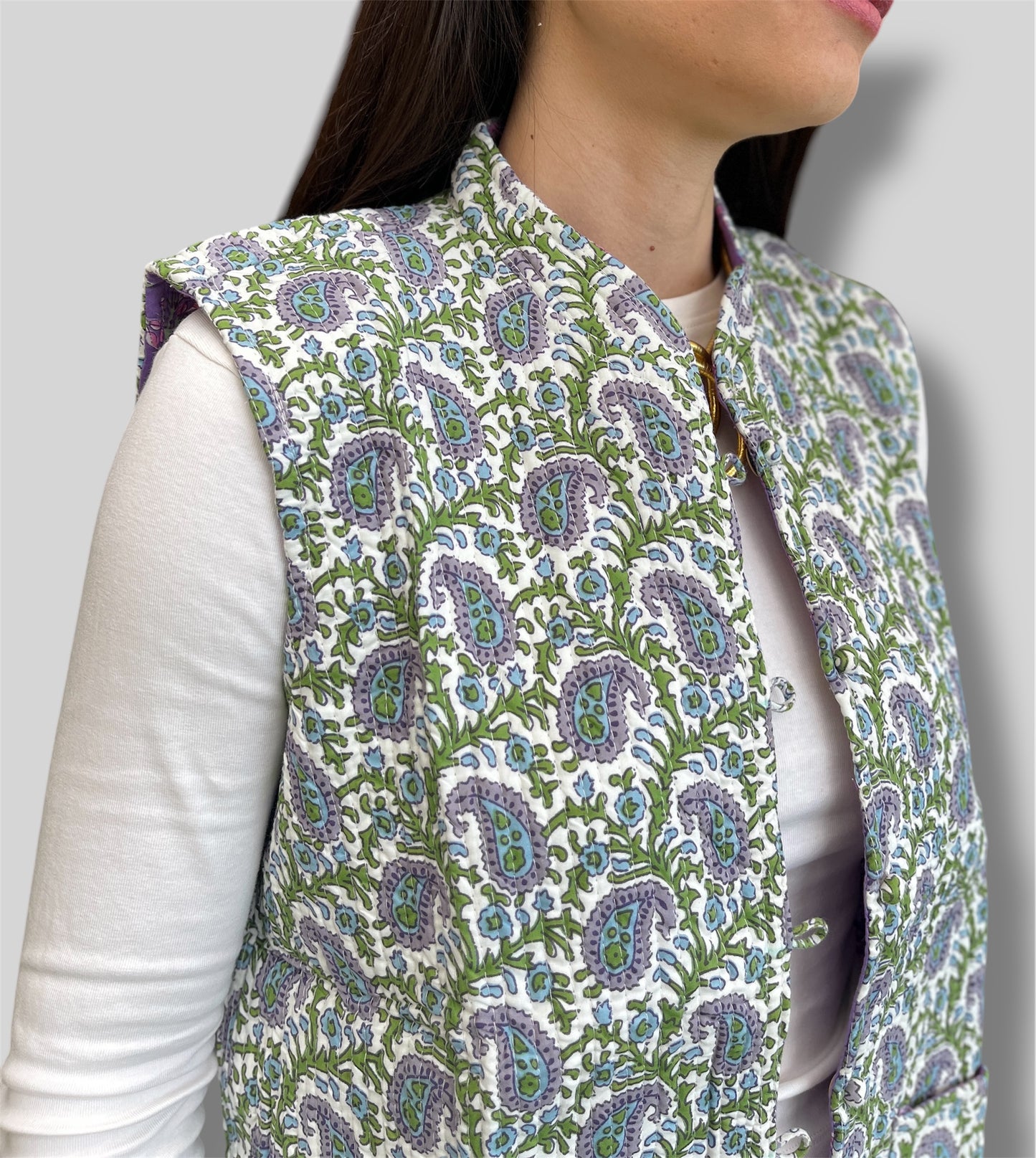 Chaleco reversible lavanda