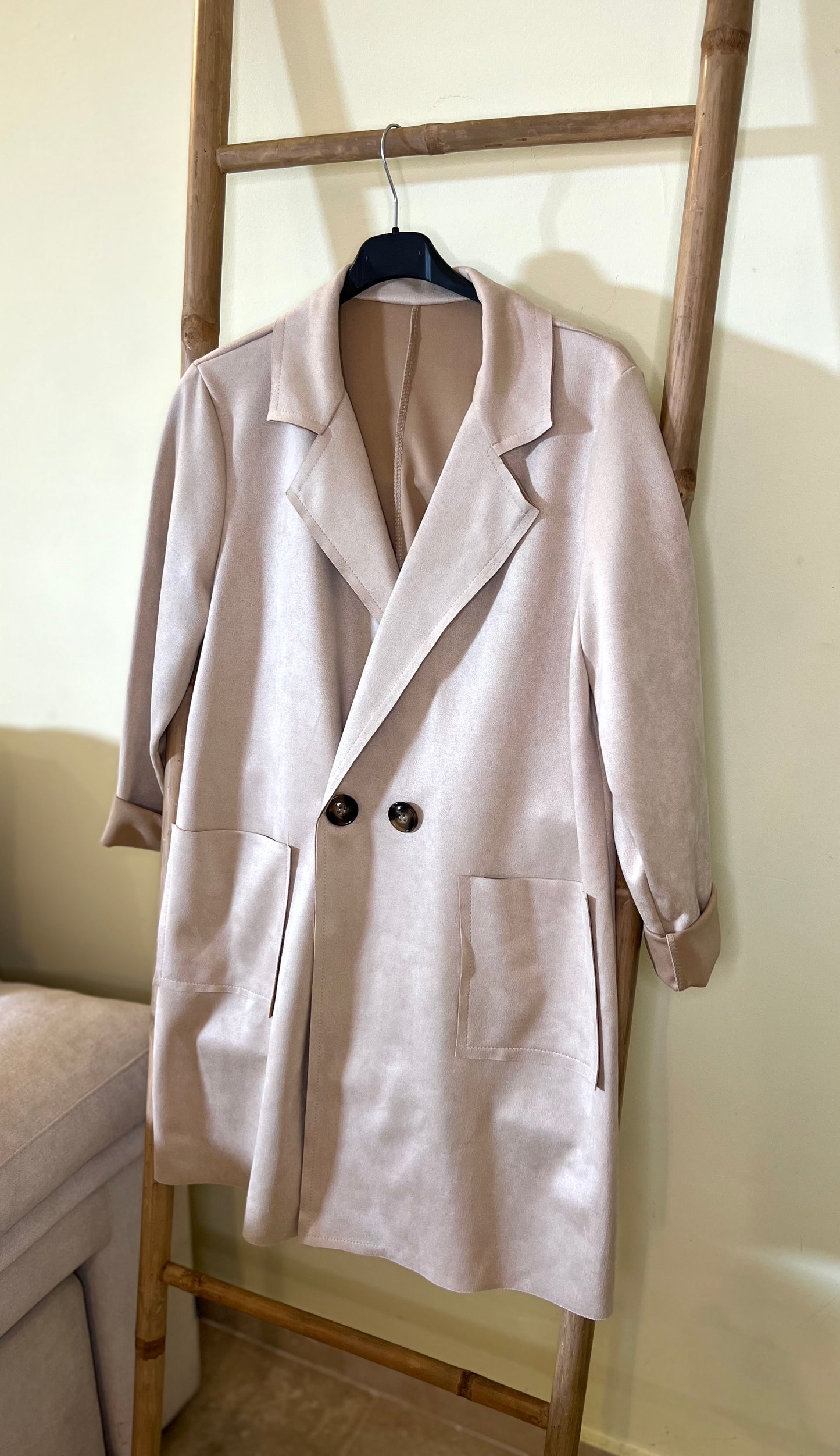 Chaqueta antelina beige - Nuh Nuh