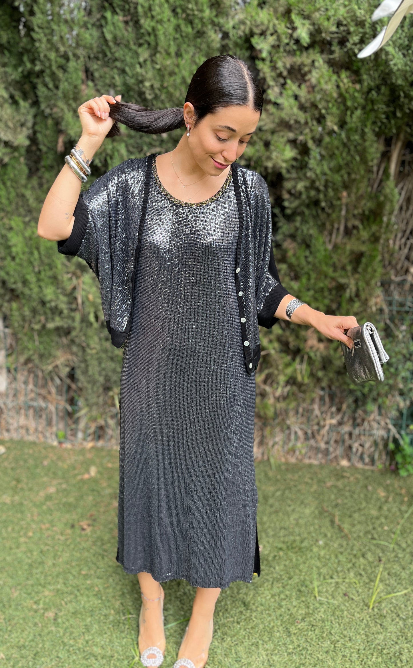 Vestido lentejuelas negro