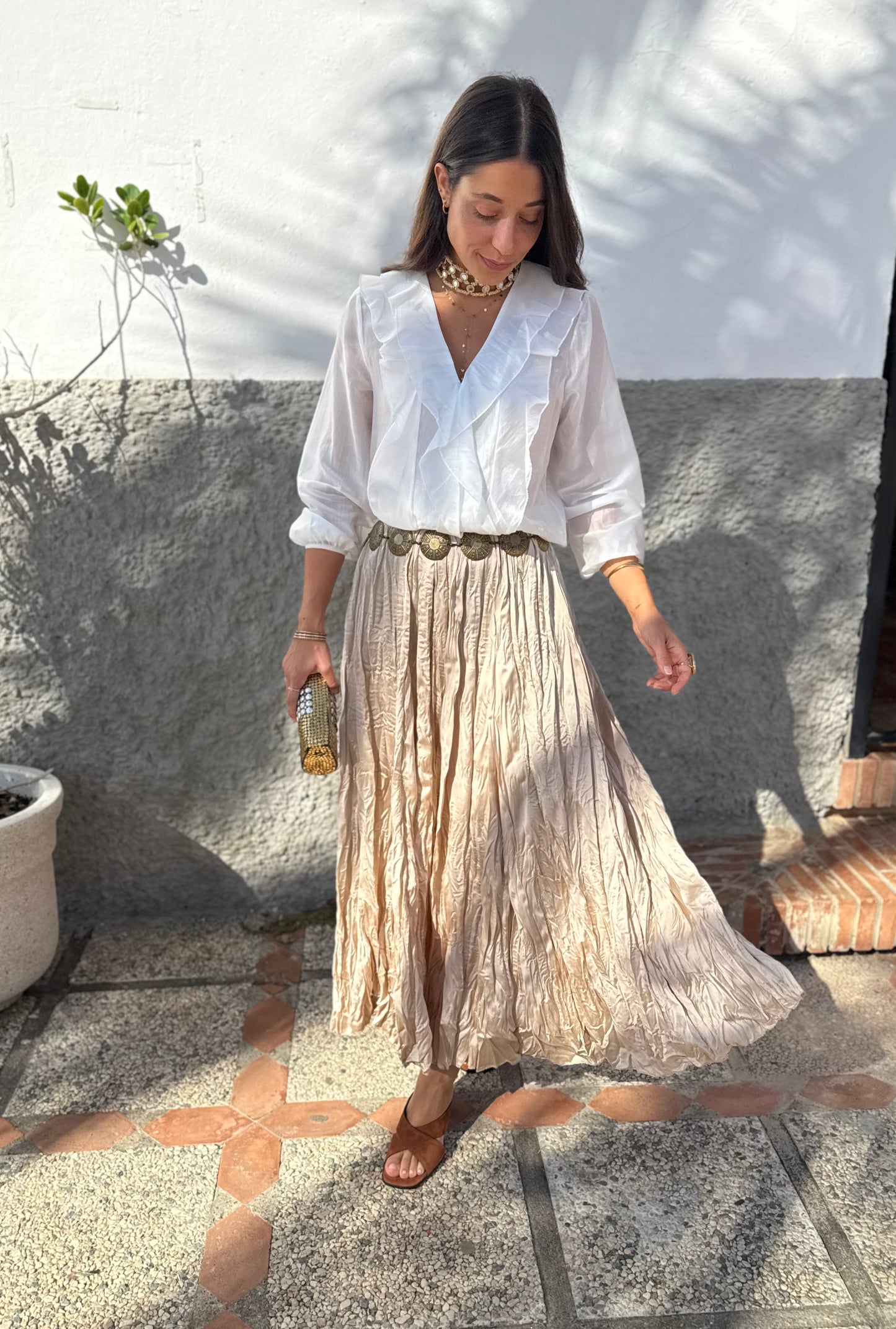 Camisa volante escote