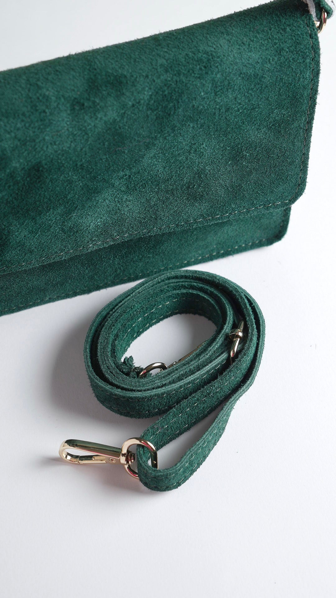Bolso ante verde aguamarina