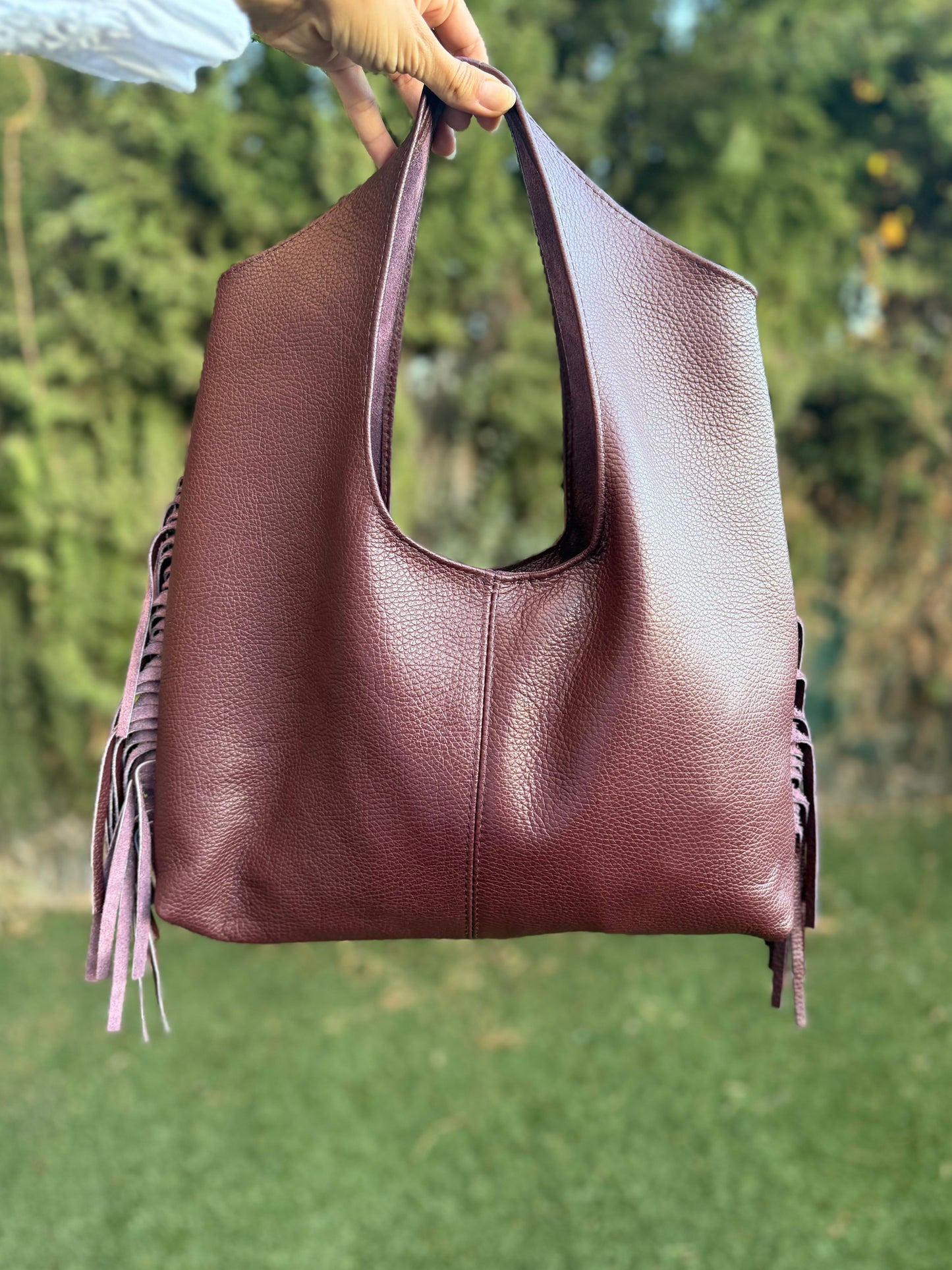 Bolso de piel flecos ￼