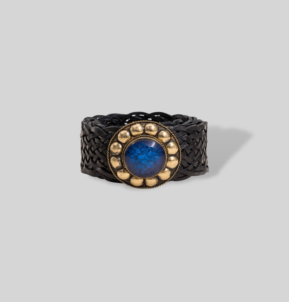 Cinturón de cuero azul