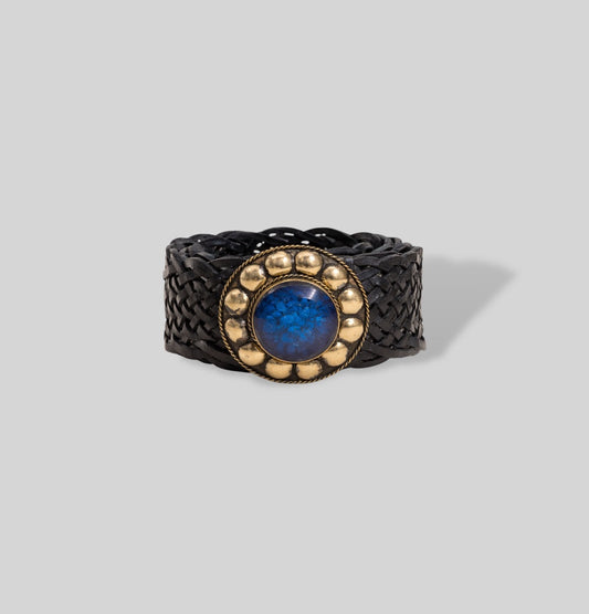 Cinturón de cuero azul