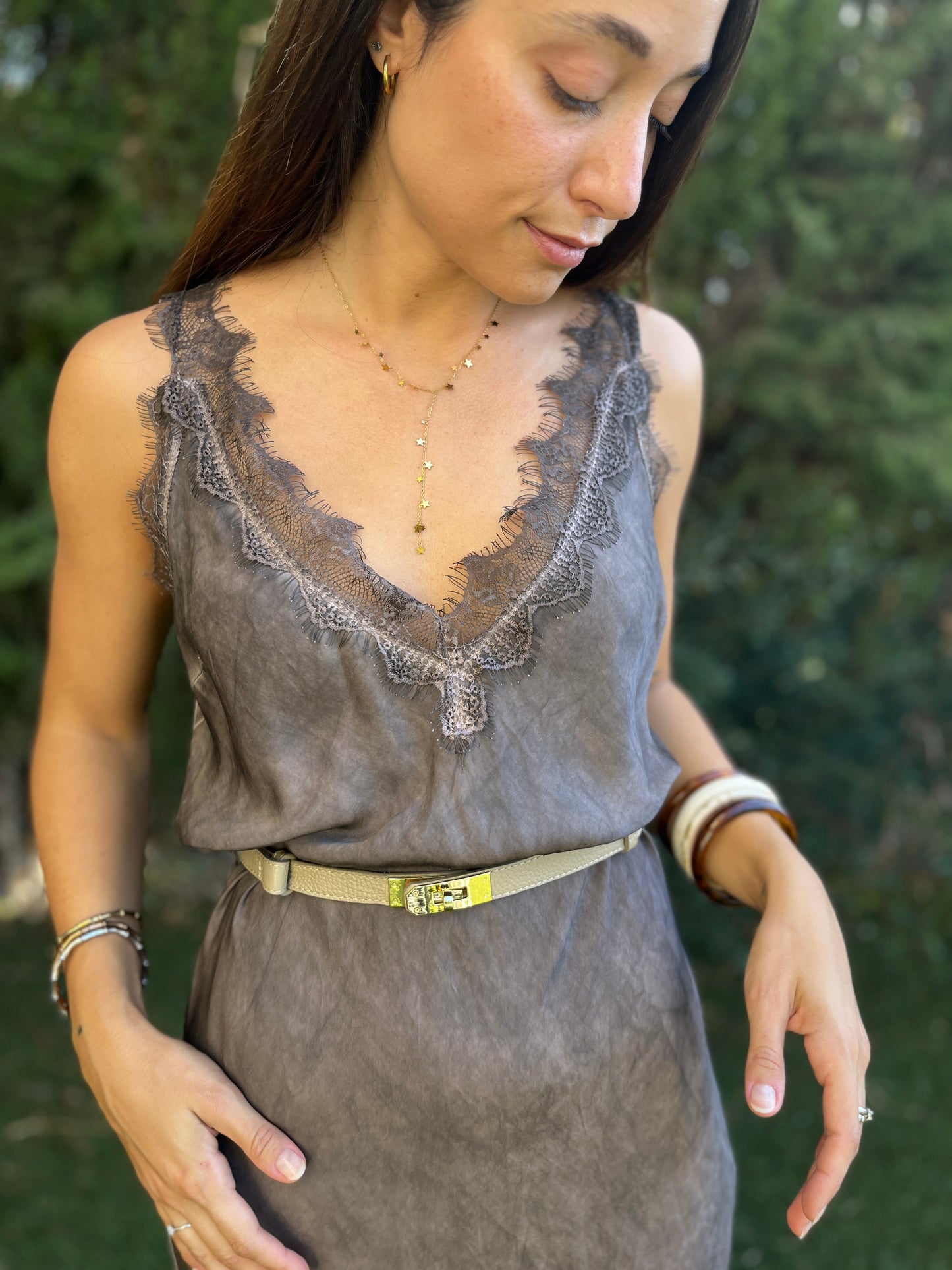 Vestido lencero encaje