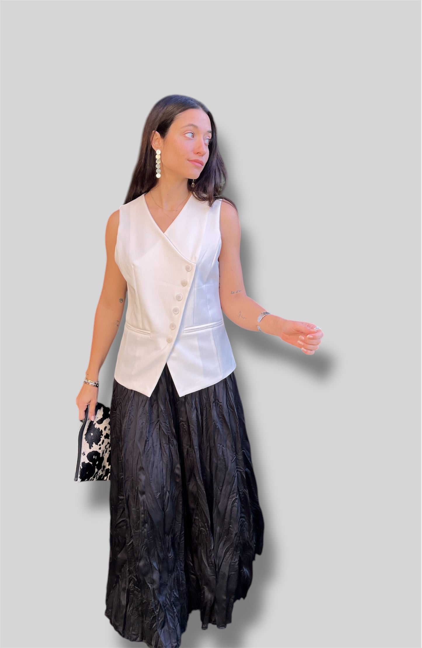 Falda satinada wave
