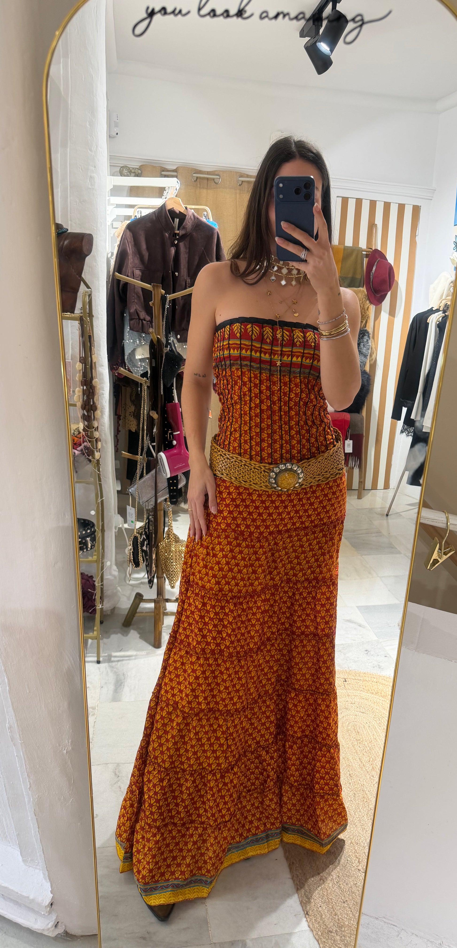 Vestido seda terracota - Nuh Nuh