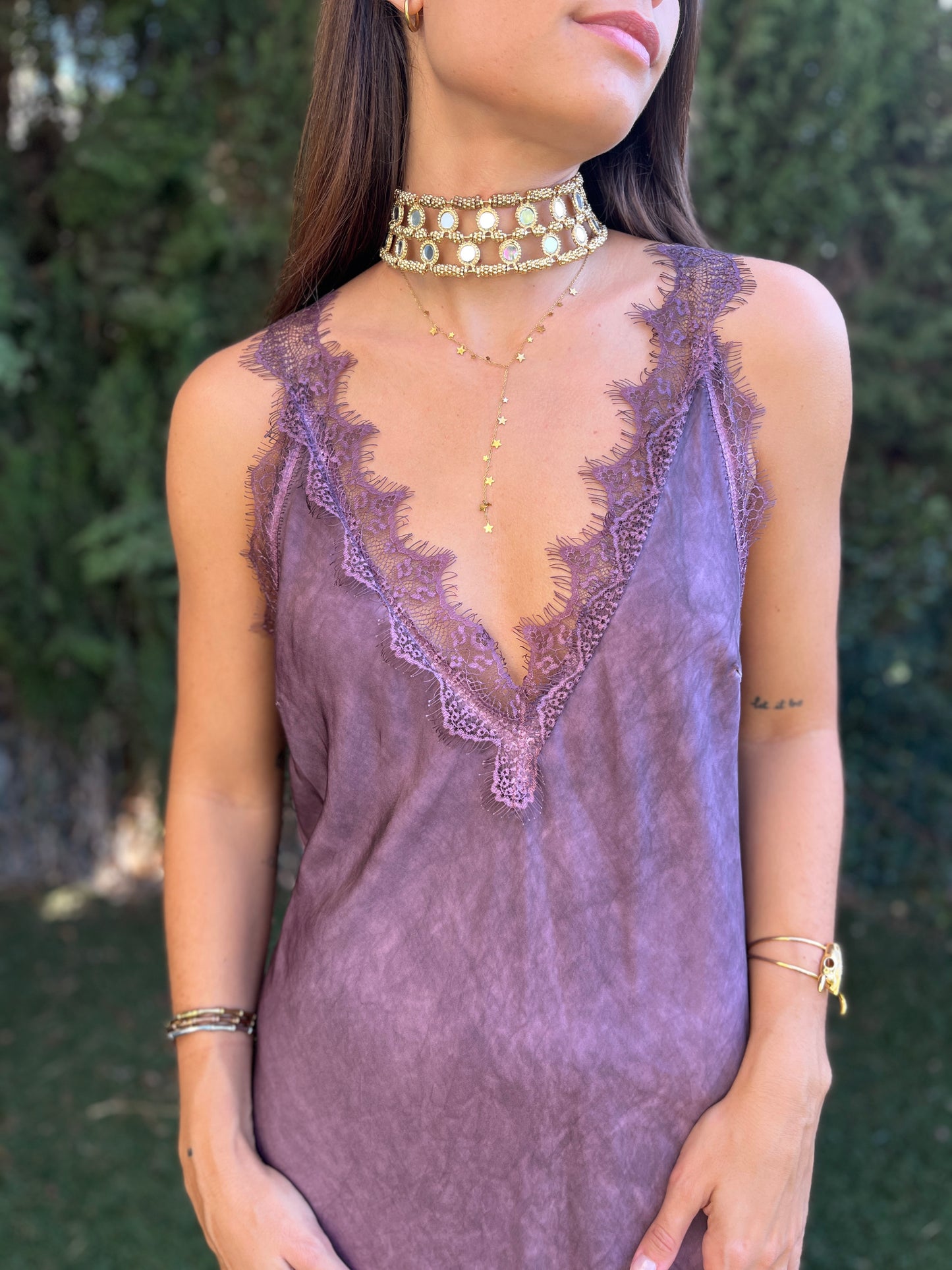 Vestido lencero encaje