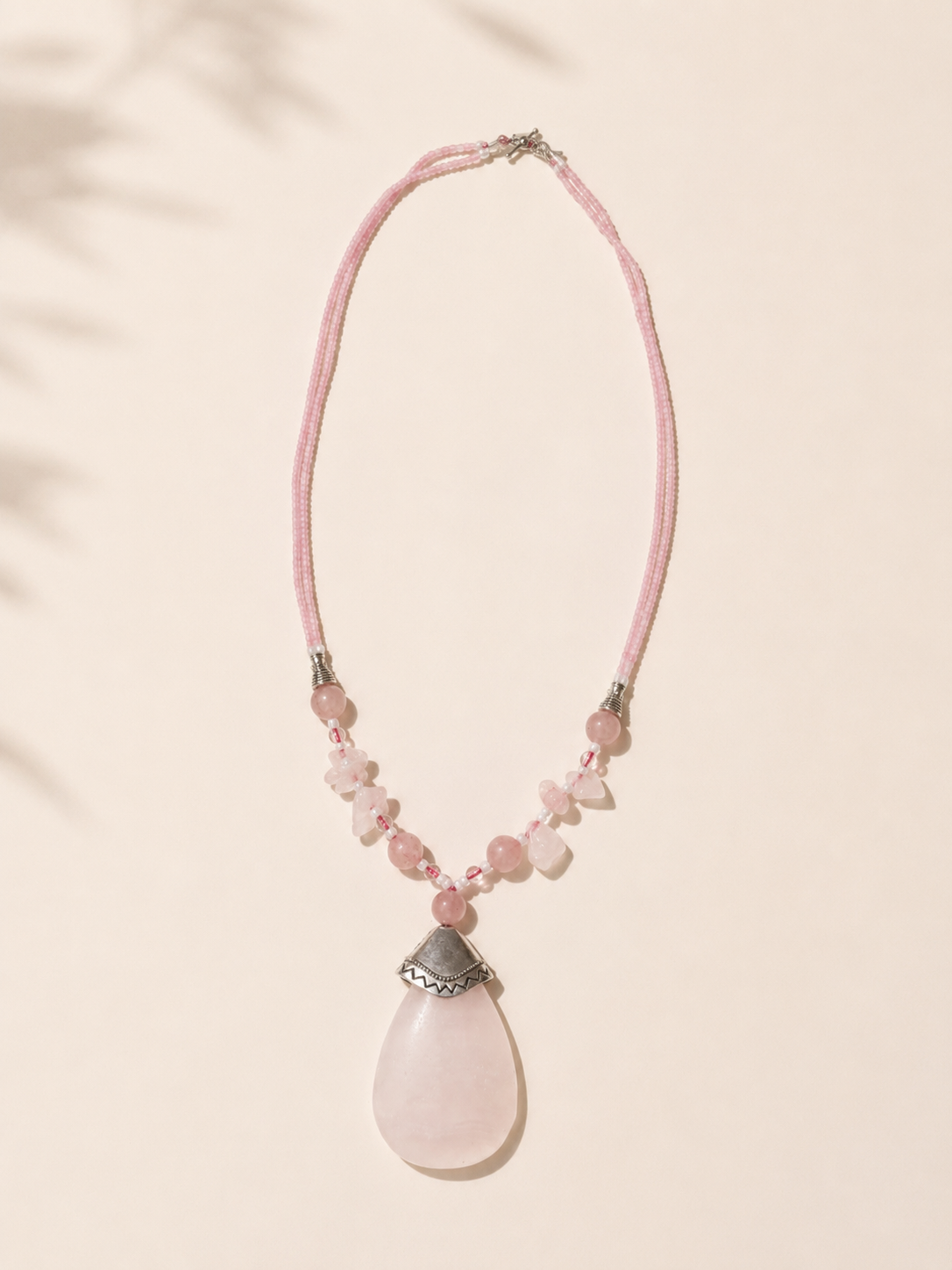 Collar cuarzo rosa
