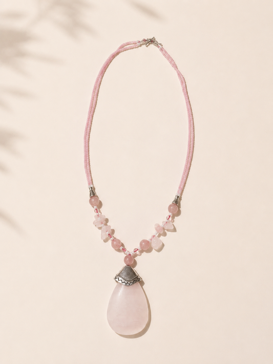 Collar cuarzo rosa