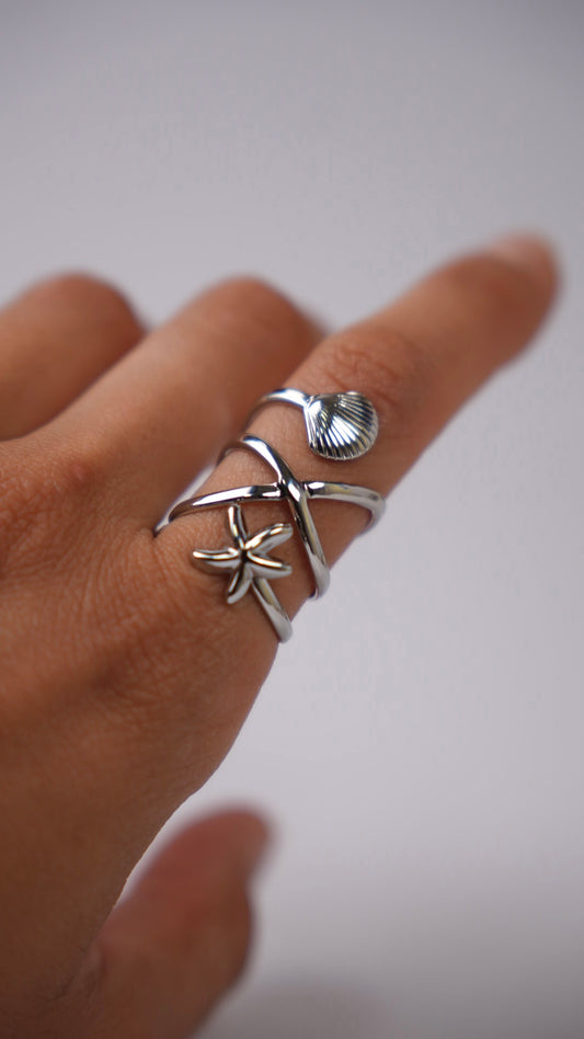 Anillo summer plateado