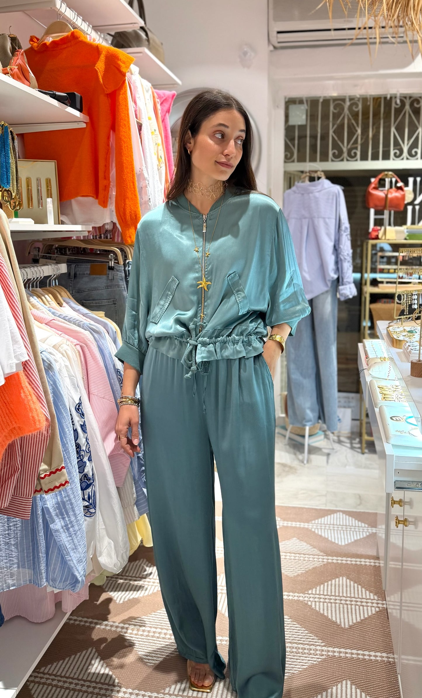 Pantalón raso azul - Nuh Nuh
