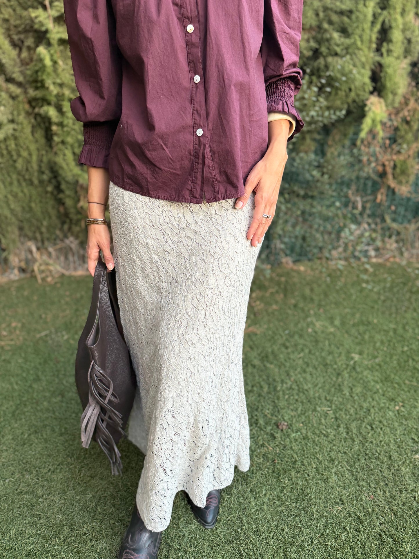 Falda encaje con lentejuelas