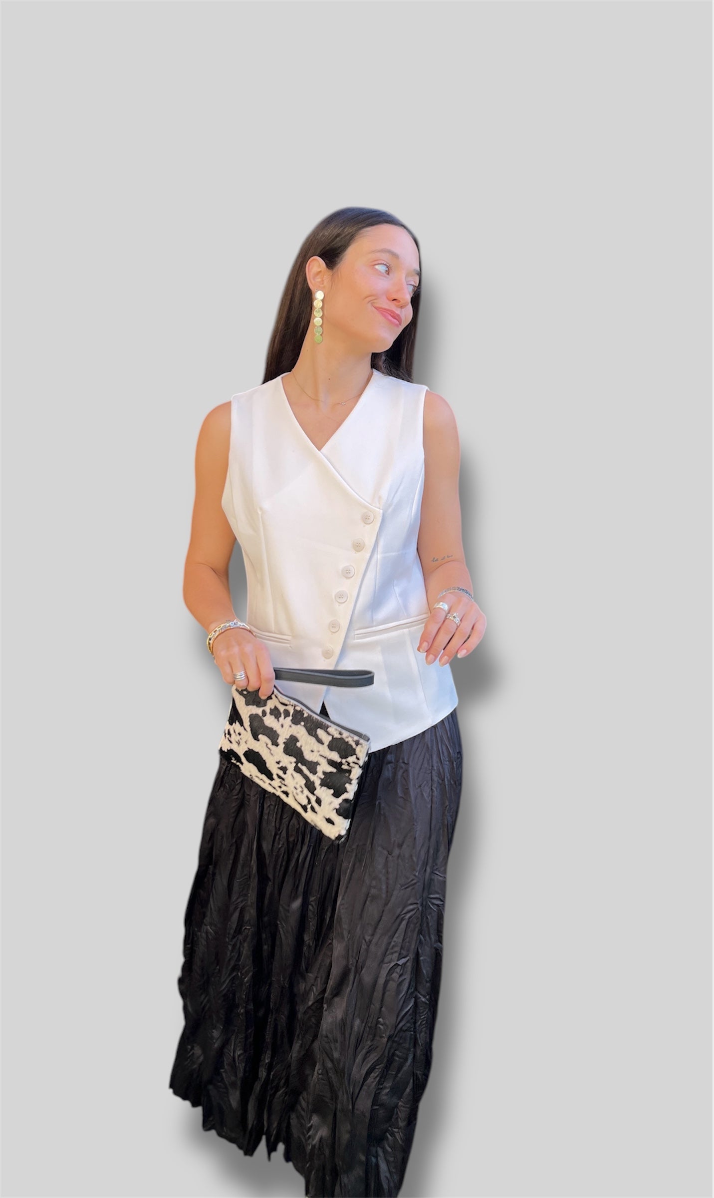 Falda satinada wave