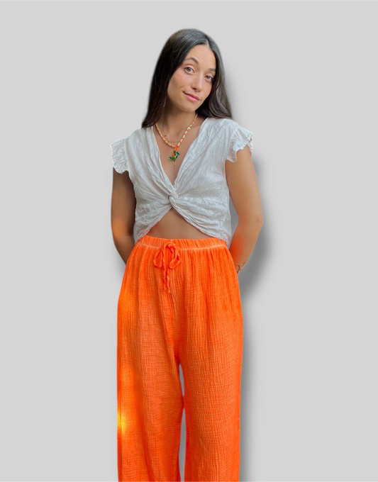 Pantalón naranja flúor
