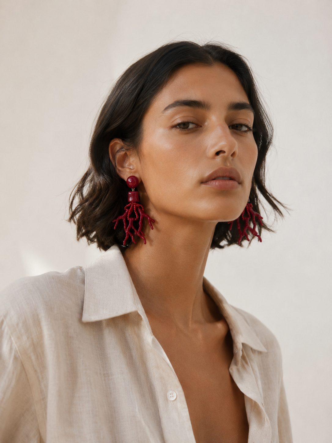 Pendientes coral