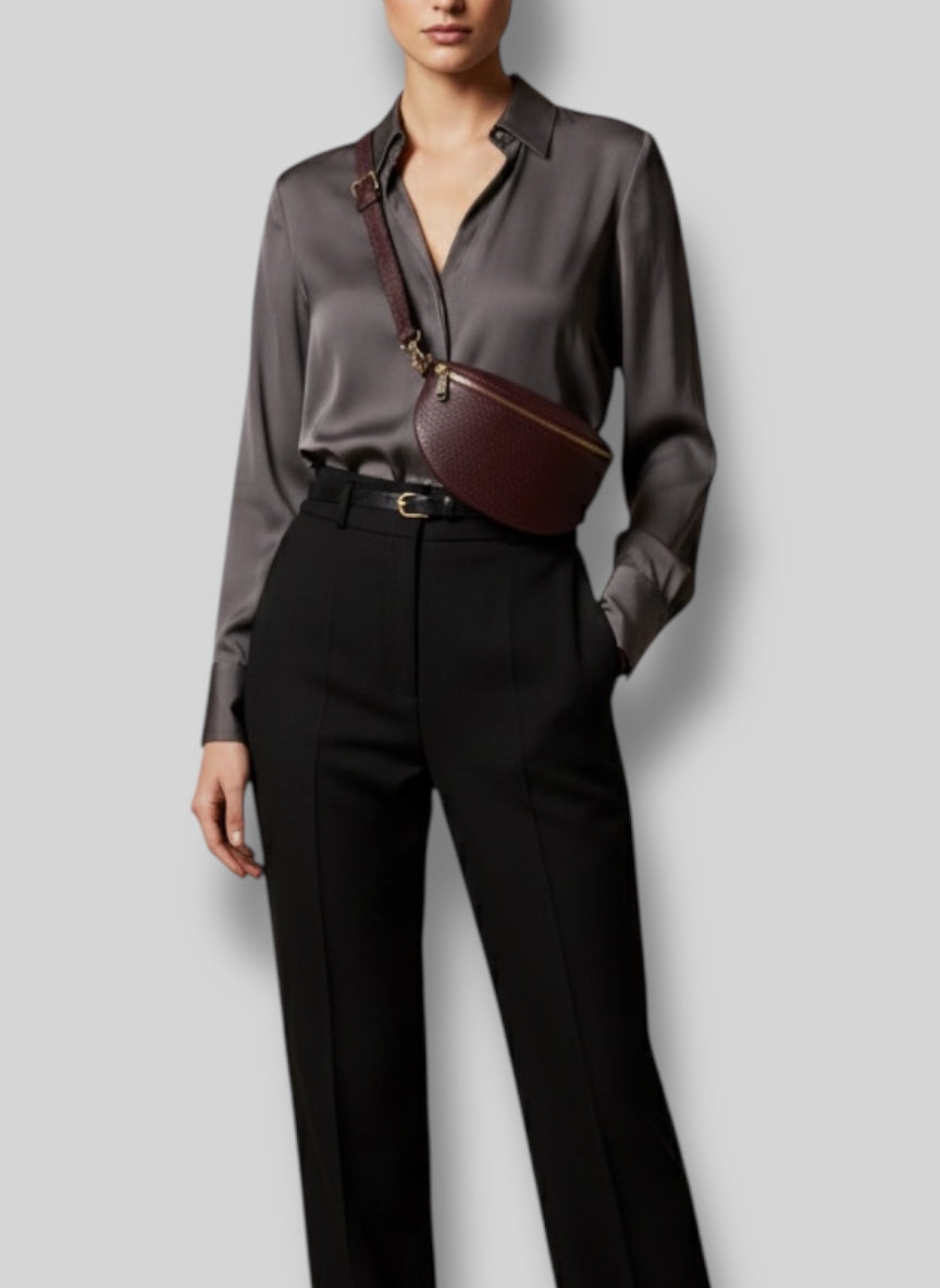 Riñonera Merlot berenjena