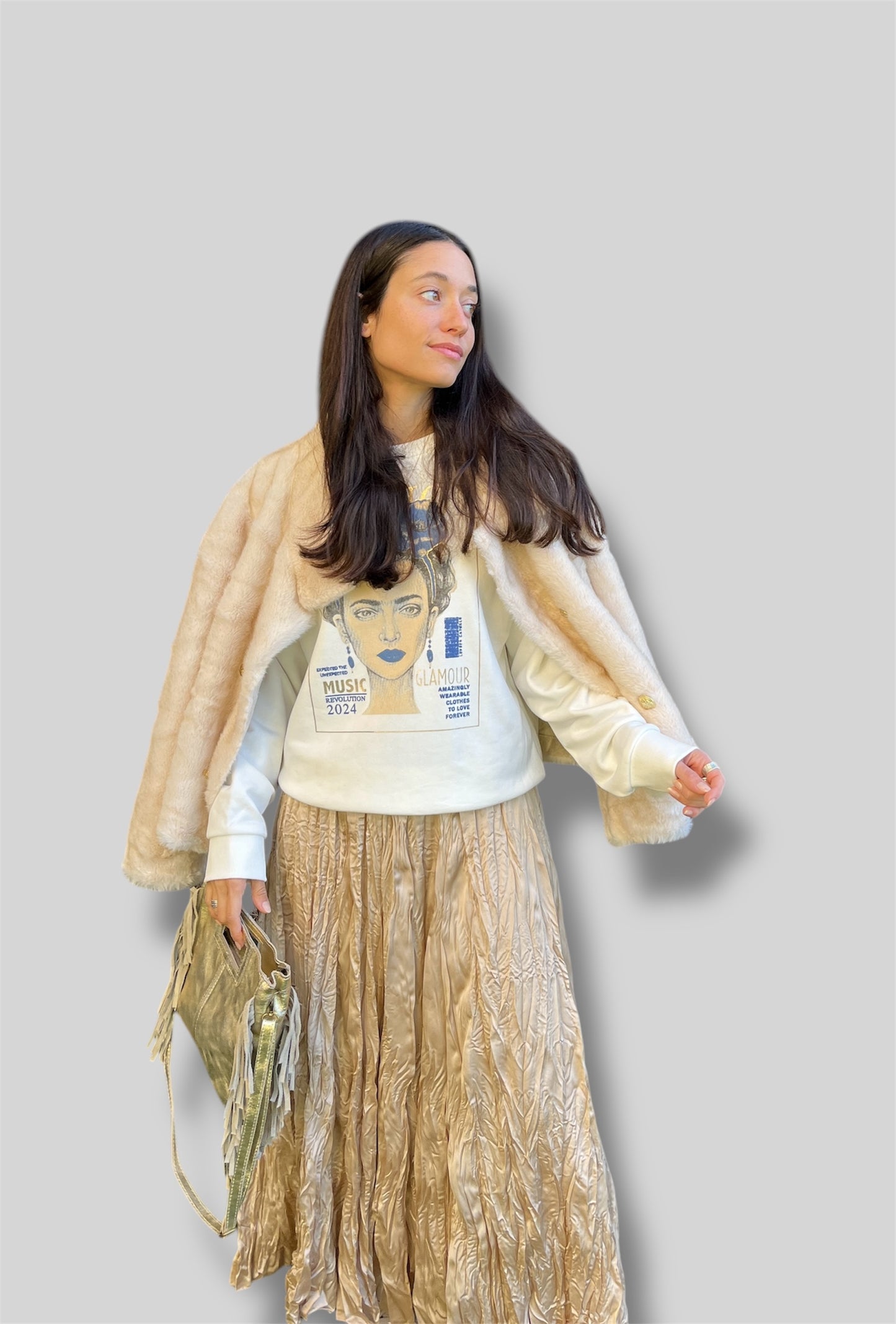 Falda satinada wave