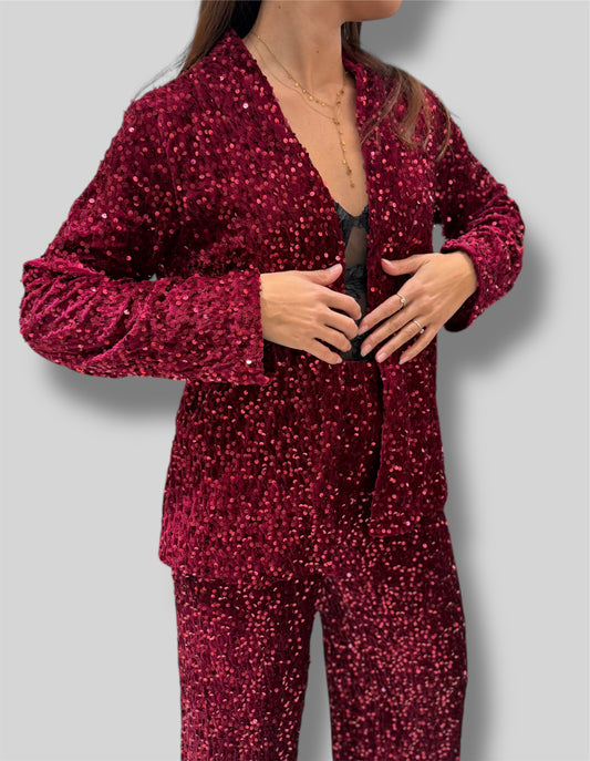 Chaqueta burdeos lentejuelas - Nuh Nuh