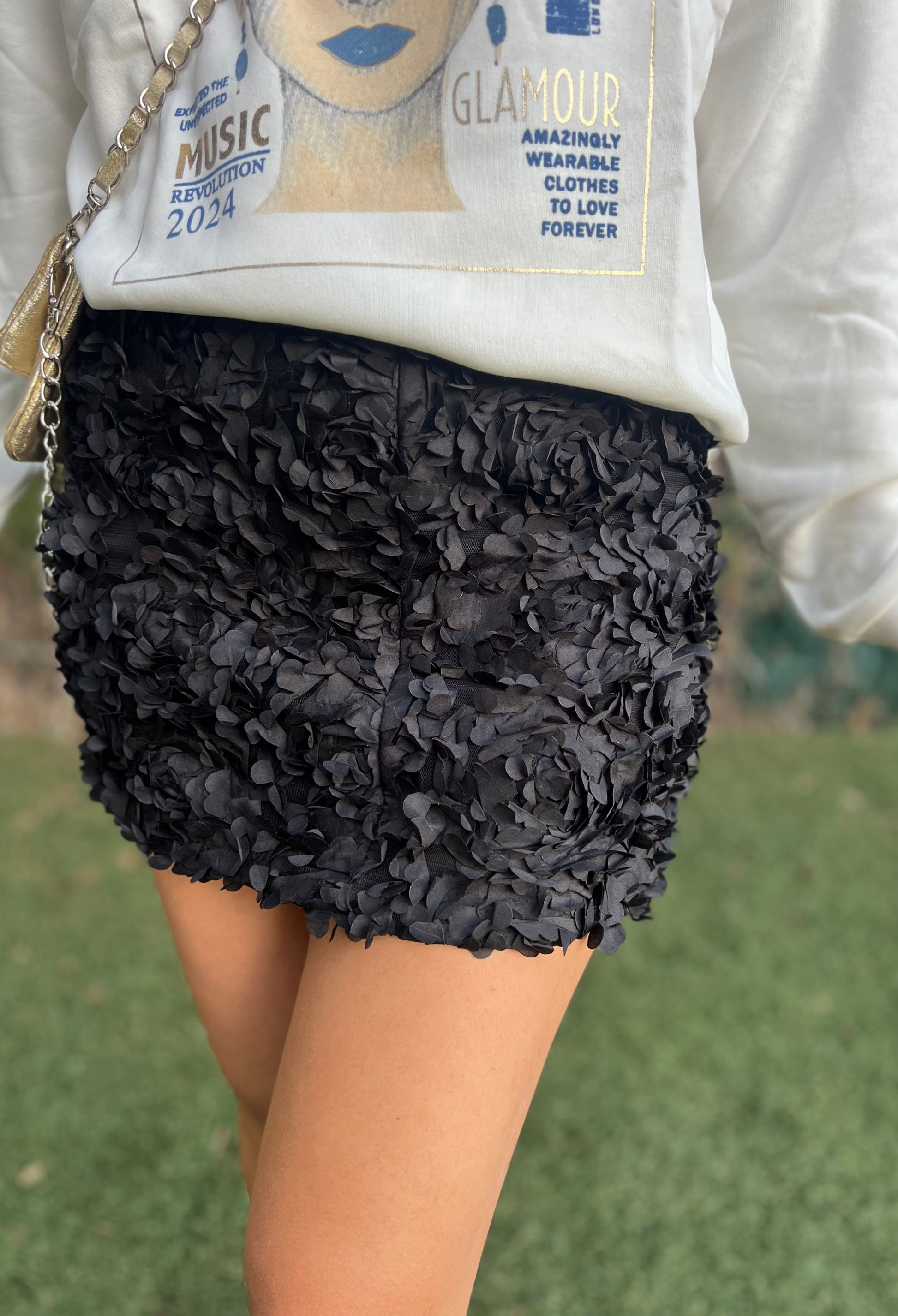 Mini falda flores relieve - Nuh Nuh