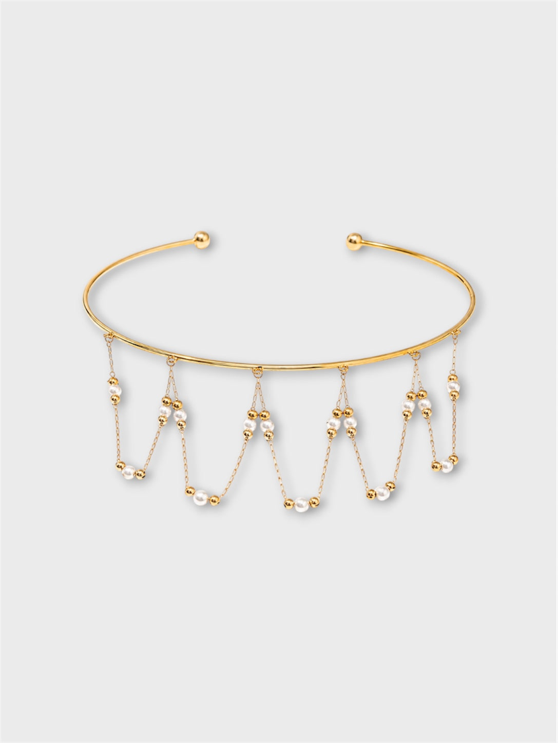 Choker cascada perlas