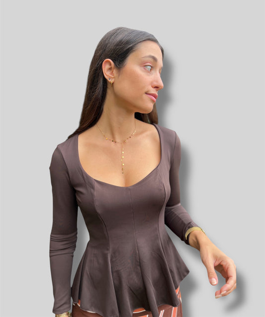 Camiseta licra fría corte peplum