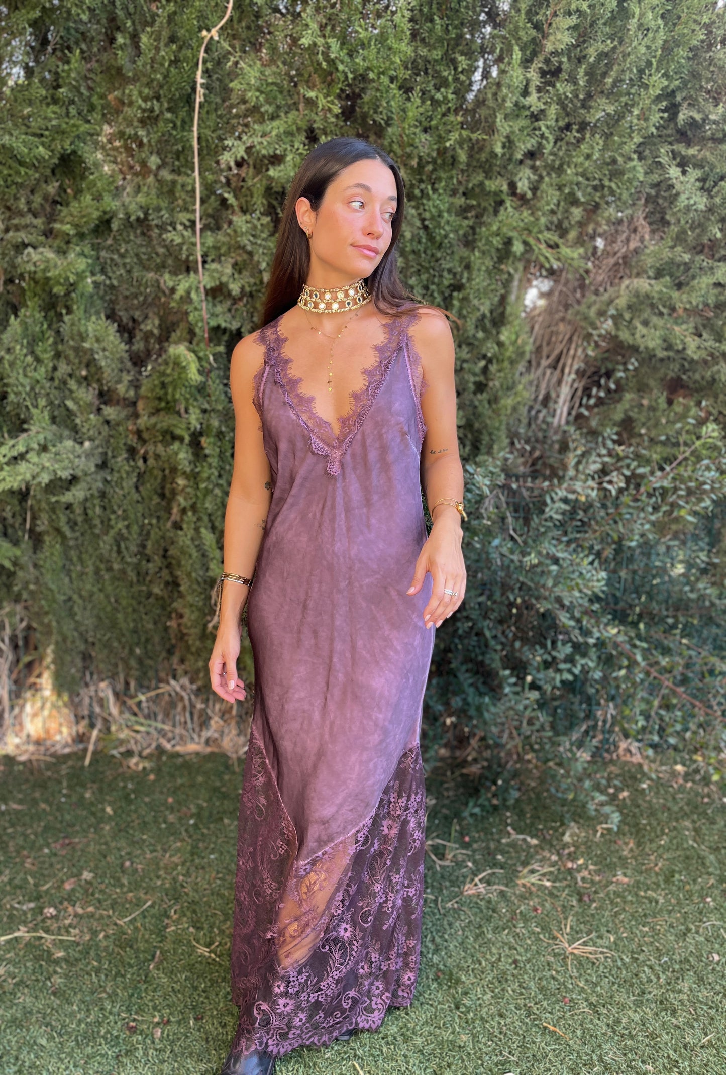 Vestido lencero encaje