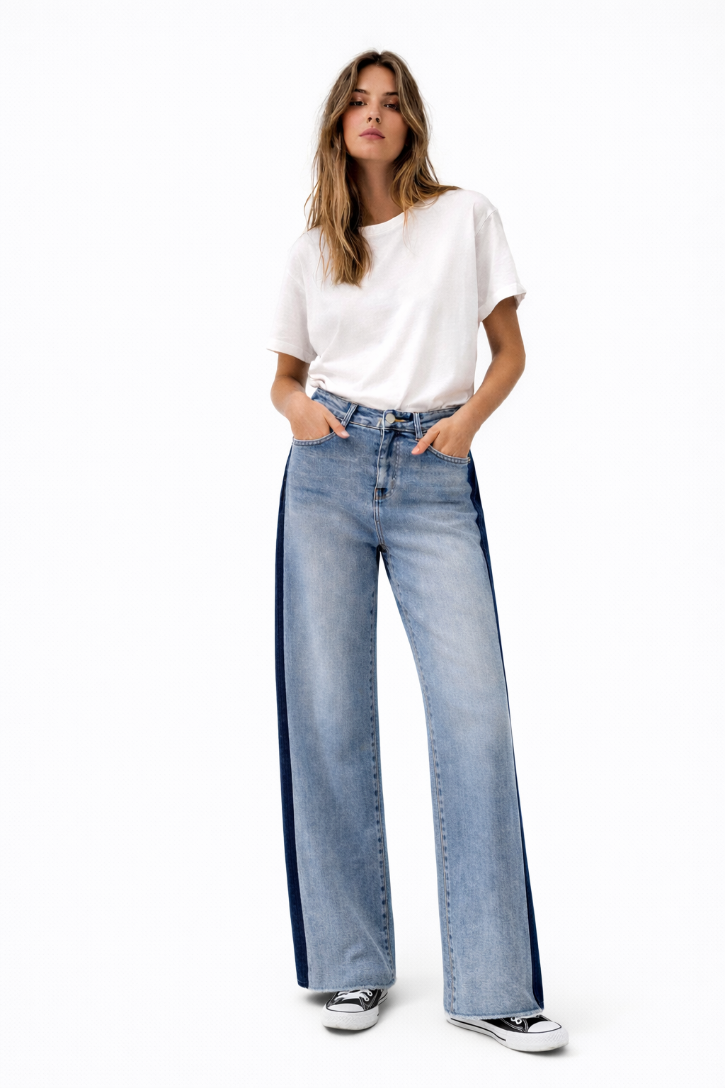 Pantalón raya wide leg