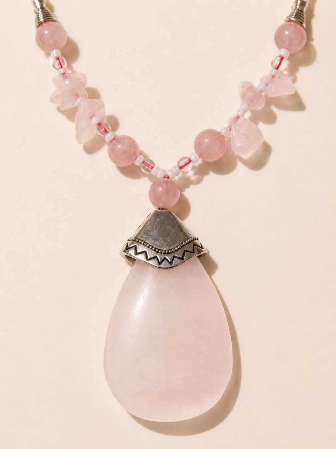 Collar cuarzo rosa