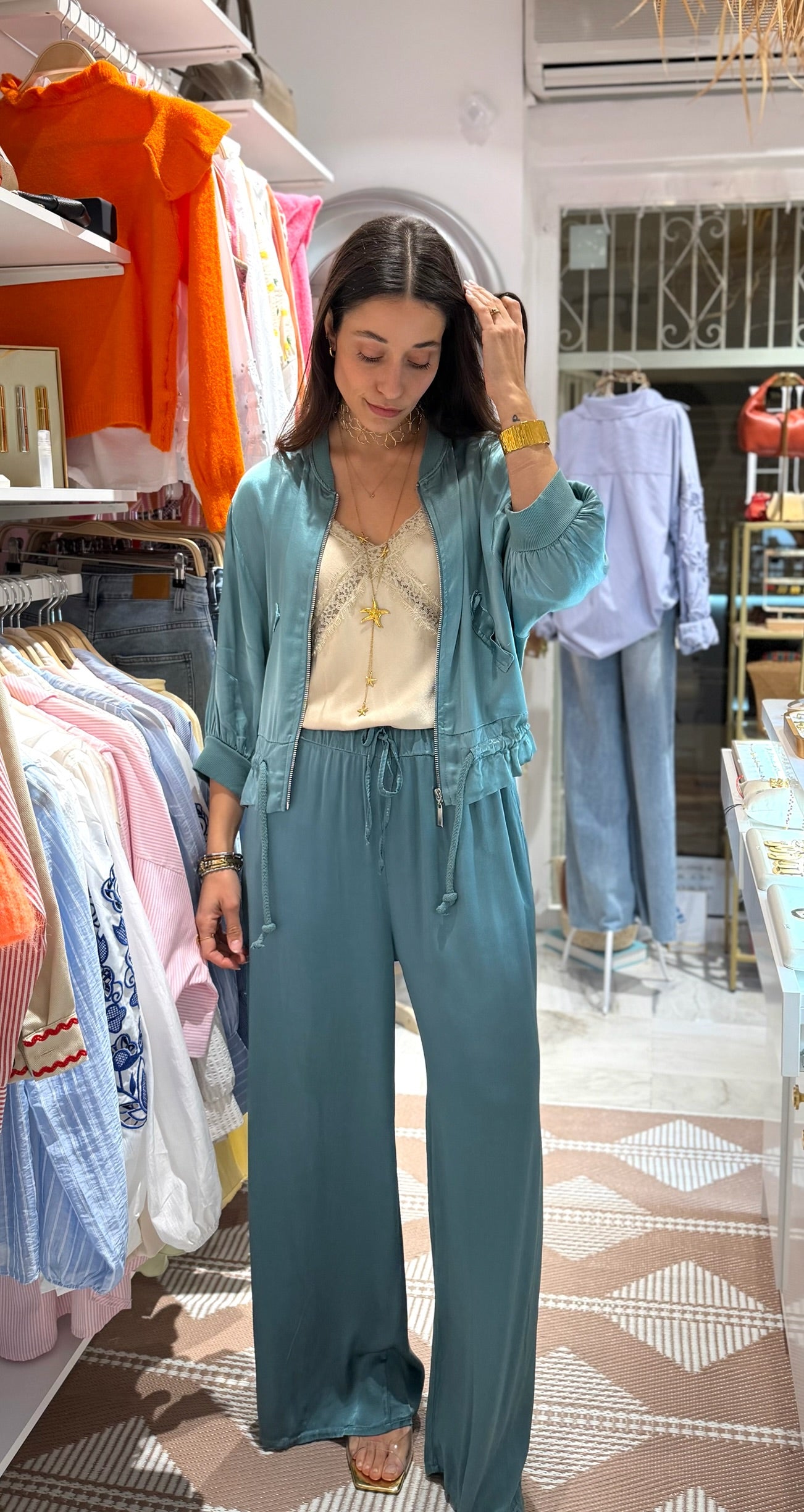 Pantalón raso azul - Nuh Nuh