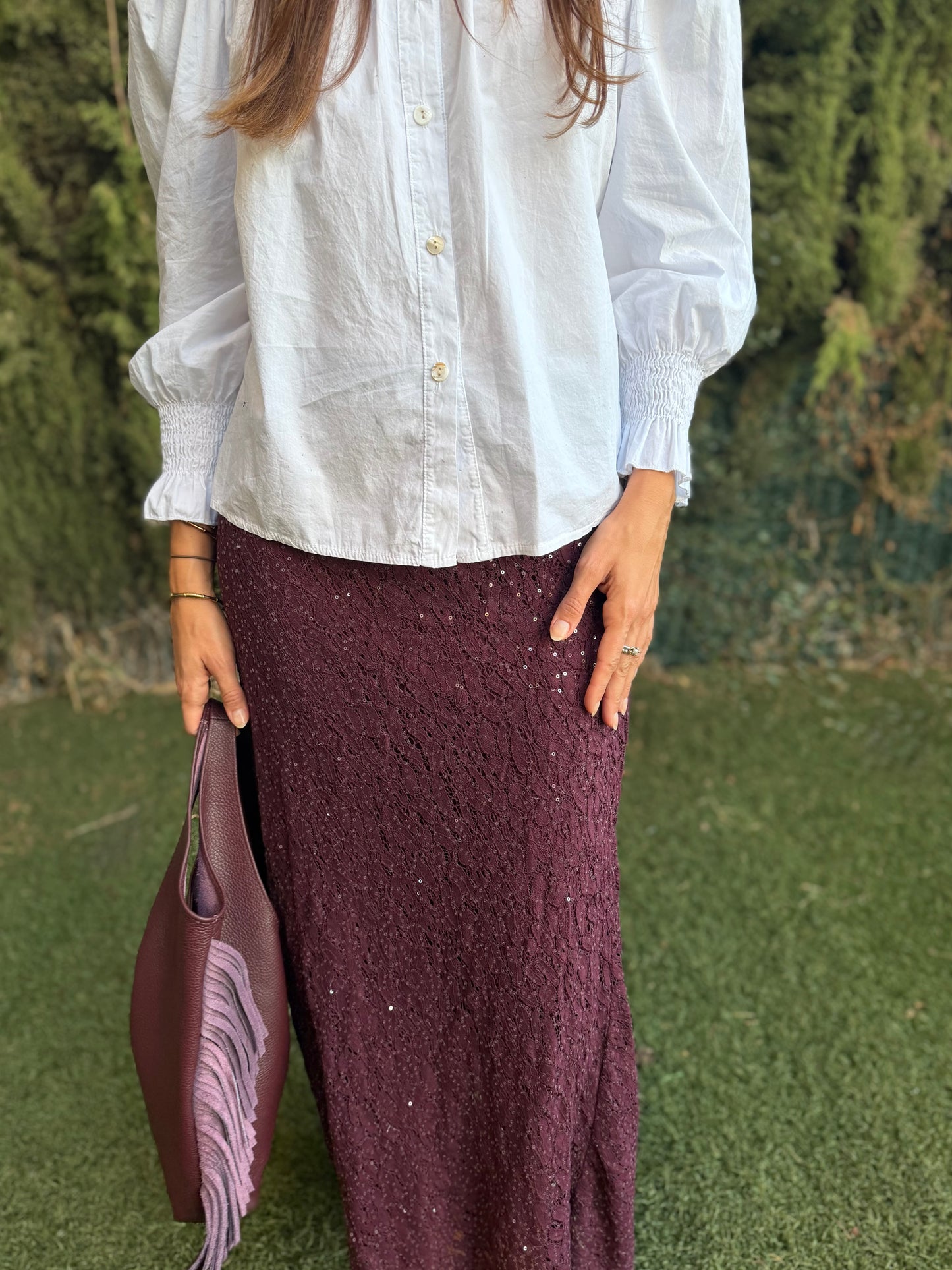 Falda encaje con lentejuelas