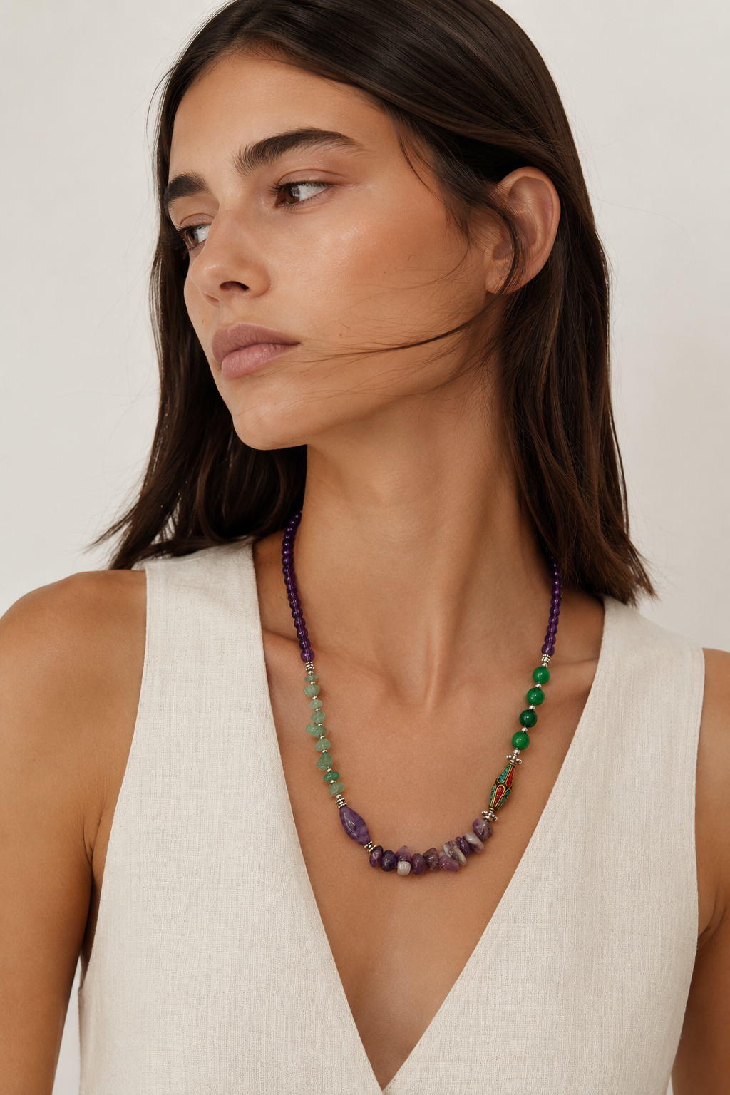 Collar Amatista y aventurina