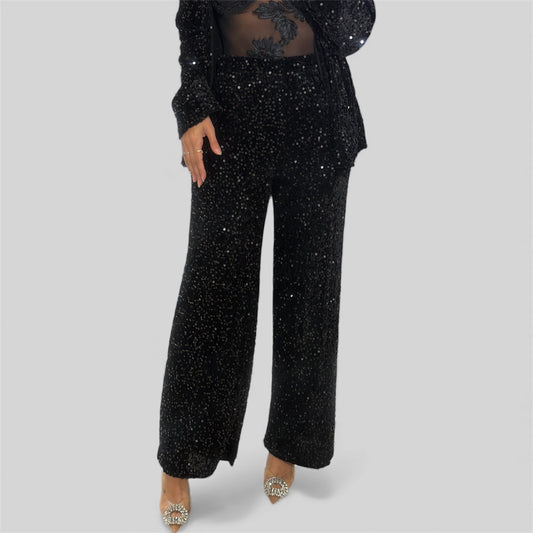 Pantalón negro lentejuelas - Nuh Nuh