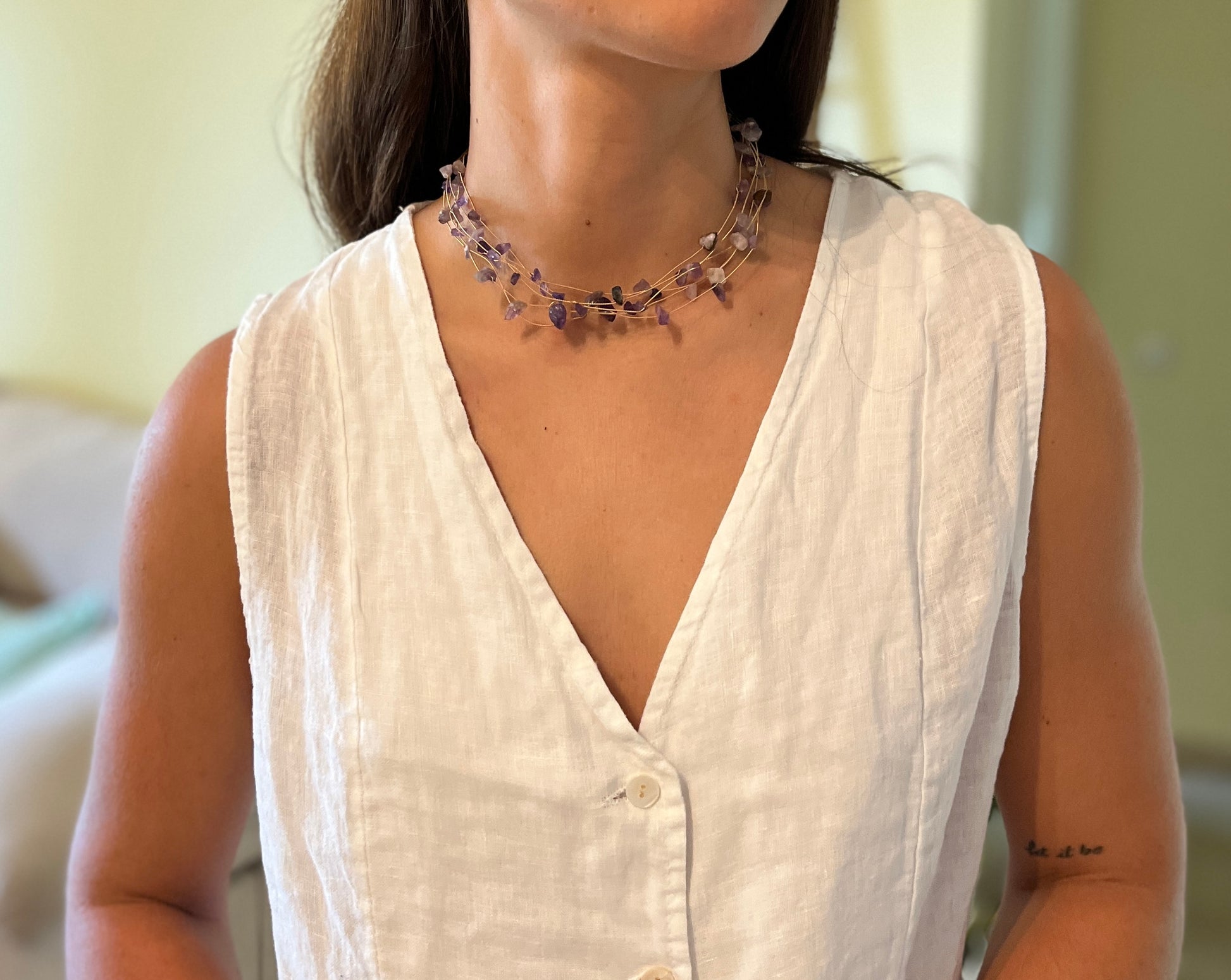 Choker Piedras Lila - Nuh Nuh