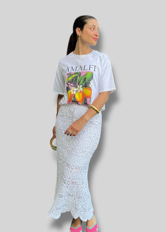 Falda blanca crochet