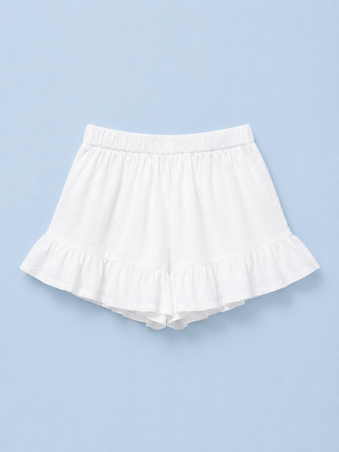 Pantalón corto lino volante