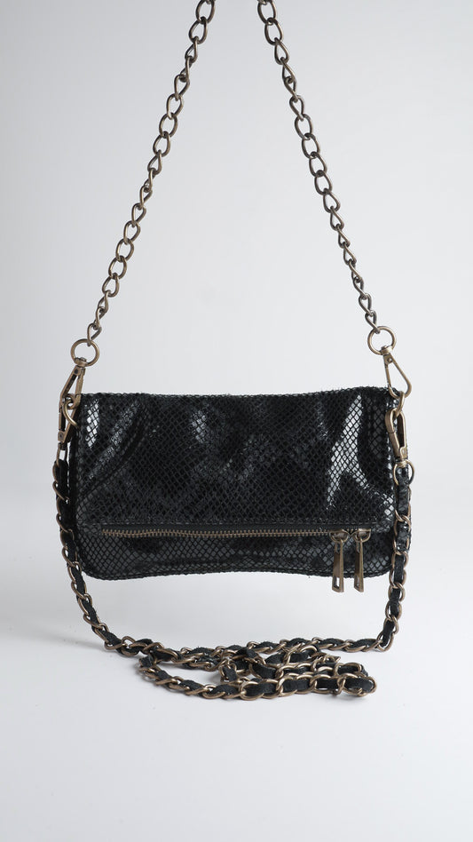 Bolso cruzado piel negro