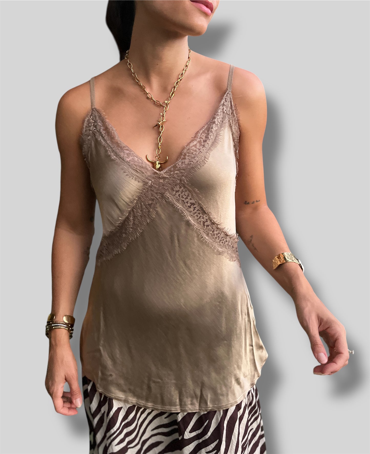 Top lencero caramelo