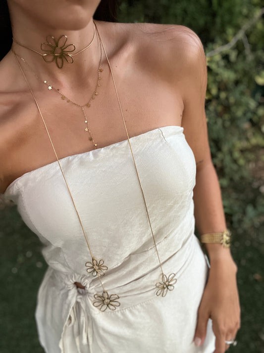 Collar largo flor