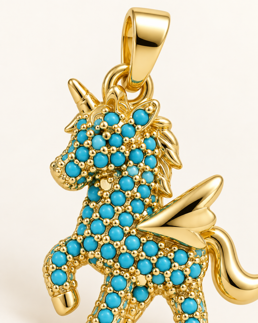 Charm unicornio azul