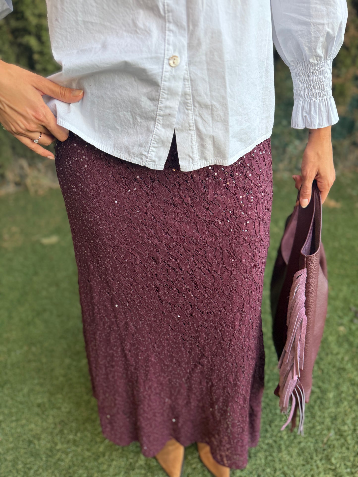 Falda encaje con lentejuelas