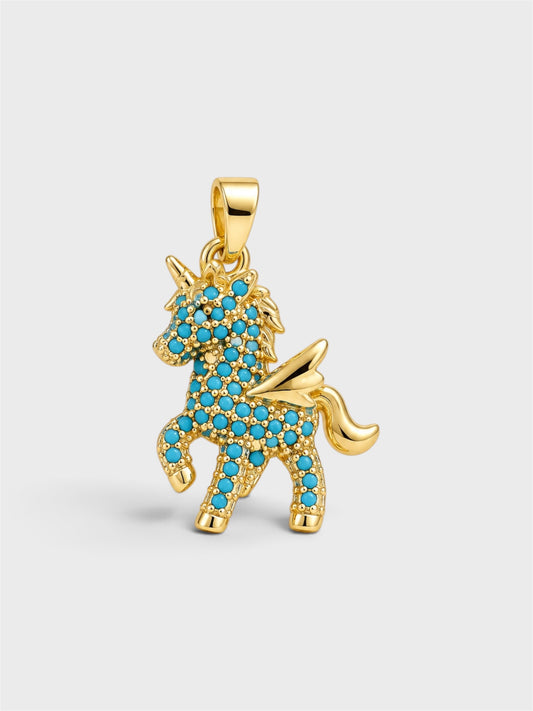 Charm unicornio azul