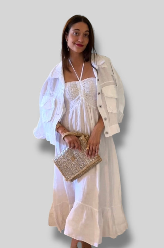 Chaqueta de lino blanca - Nuh Nuh