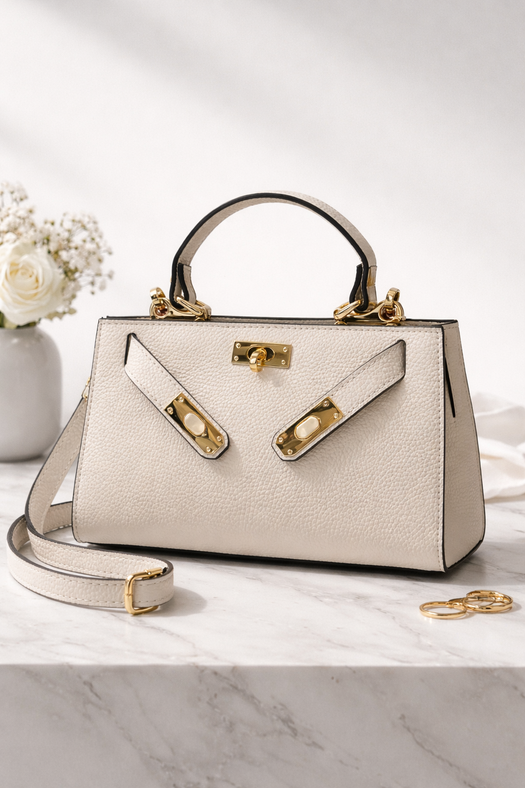 Bolso Kelly crema - Nuh Nuh